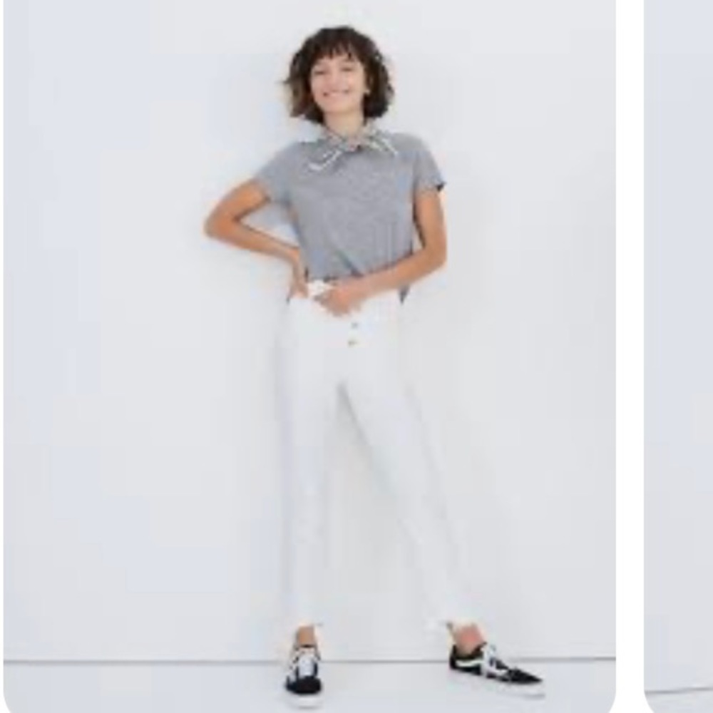 Madewell White The perfect Vintage Crop Jean Button fly NWT size 25